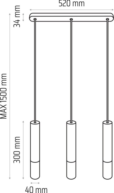 Lampa wisząca Madera2 klosz 3 pł biały
