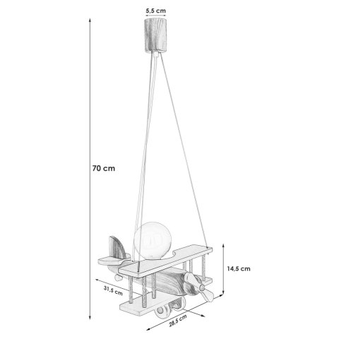 Lampa wisząca Samolot mały niebieski