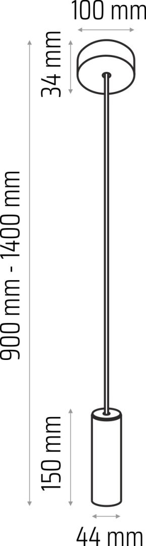 Lampa wisząca czarna Madera 1pł