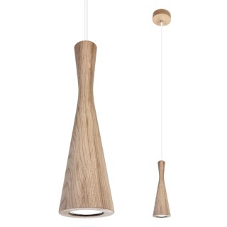 LAMPA WISZĄCA DREWNIANA LUMENOX, ELIPSA, DĘBOWA, NAD STÓŁ, SALON, GU10, LED