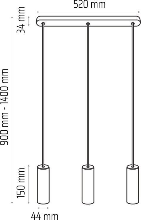 Lampa wisząca szara Madera 3 pł