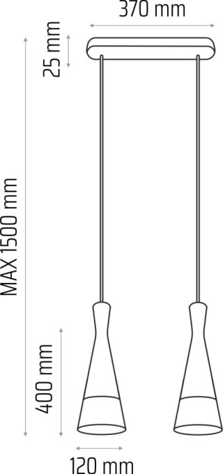Lampa wisząca szara Vegas2 2pł