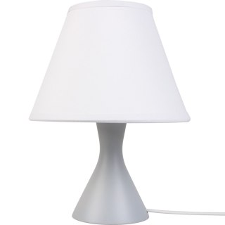 LAMPA STOŁOWA NOCNA LJUSKA, SZARA, DREWNIANA, MATOWA, MODERN, DO SALONU