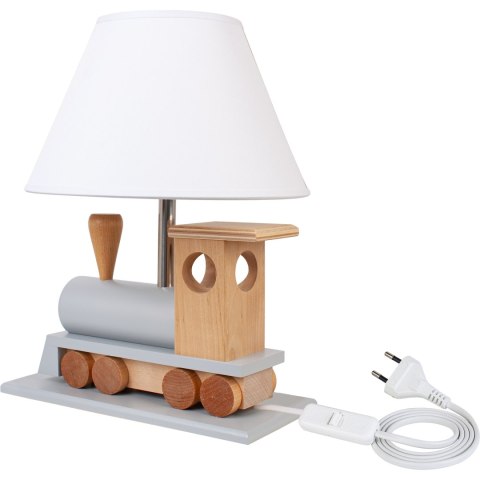 LAMPA LED NA BIURKO SKANDI, DLA DZIECKA, NOCNA, DREWNIANA, LOKOMOTYWA