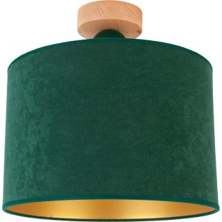 LAMPA WISZĄCA LAGOM, DREWNIANA, WELUROWY ABAŻUR, E27, NOWOCZESNA, DO SALONU