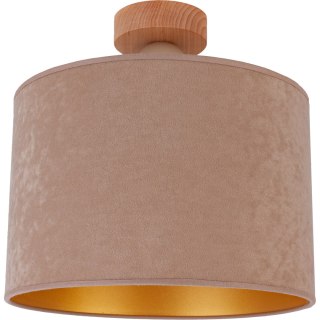 LAMPA WISZĄCA LAGOM, SUFITOWA, BEŻOWA, WELUR, DREWNO, NOWOCZESNA, SALON