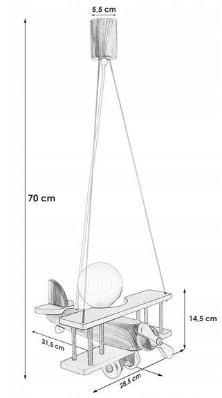 Lampa wisząca Samolot mały - szaro-biały