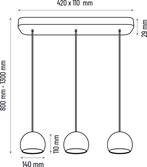 LAMPA WISZĄCA DREWNIANA LED AETHERA, 3XGU10, DĘBOWA, NAD STÓŁ, SALON, LOFT