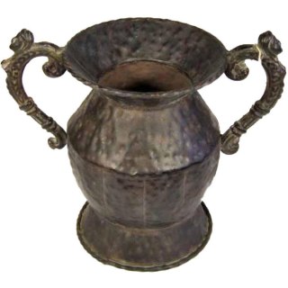 AMFORA BELLORA, METALOPLASTYKA, BRĄZOWA, KUTA, OZDOBNA, DO SALONU, LOFT