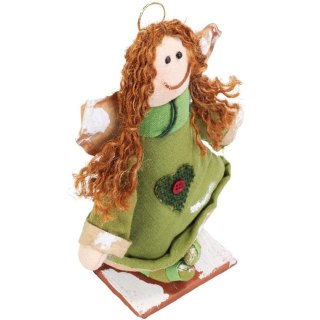Anioł do zawieszenia w kolorze zielonym 20 cm