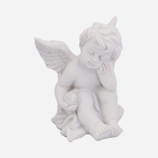 Aniołek z Kryształową Kulą Światła - Dekoracja Nagrobna 10 cm