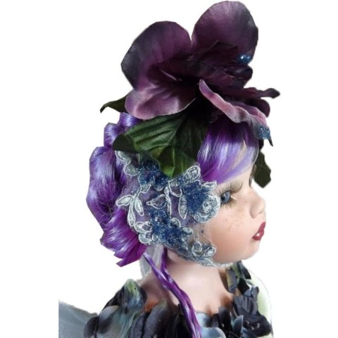 LALKA ELF FÉERIE, NIEBIESKA, 60 CM, CERAMIKA, DEKORACJA, STOJĄCA, PREZENT