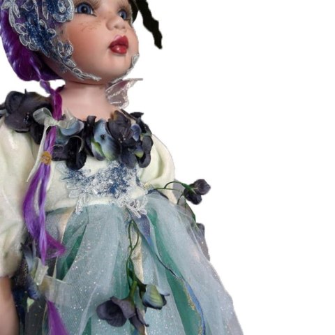 LALKA ELF FÉERIE, NIEBIESKA, 60 CM, CERAMIKA, DEKORACJA, STOJĄCA, PREZENT
