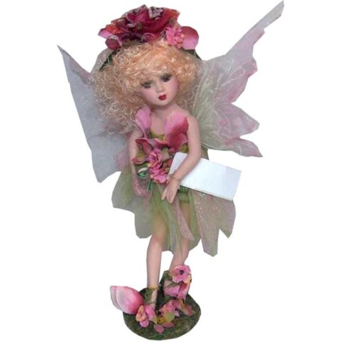 LALKA ELF NORDLYS, 46CM, CERAMICZNA, SELEDYNOWA, RÓŻOWA, SKANDYNAWSKA
