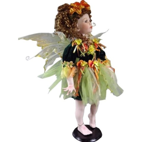 Ceramiczny Elf Ręcznie Malowany Wysokość 60 cm - Kolor Zielono-Rudy