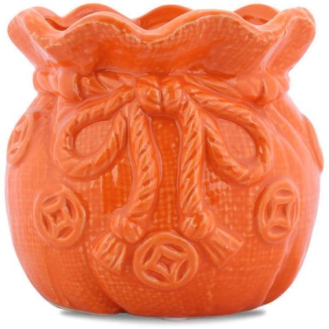 Ceramiczny Wazon-Skarbonka Sakiewka w Kolorze Pomarańczowym