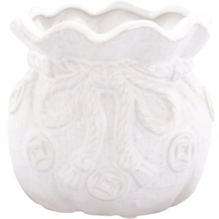 Ceramiczny Wazonik-Skarbonka Sakiewka w Kolorze Białym