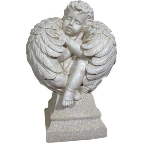 ANIOŁ FIGURKA ŚPIĄCY SERAPHINA, DUŻY 57CM, KREMOWY, DEKORACJA DO SALONU