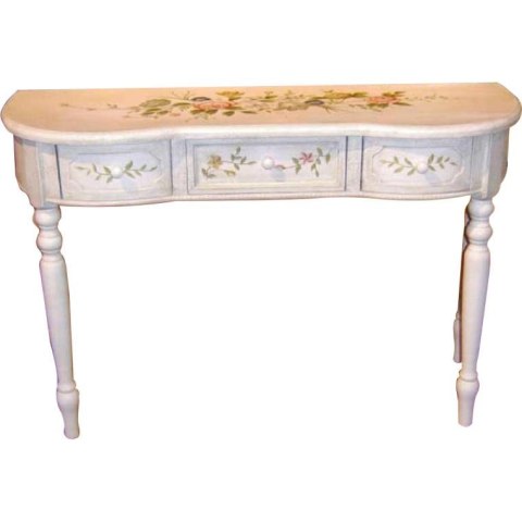KONSOLA TOALETKA FLEURIA, BIAŁY STOLIK, STÓŁ, DO SALONU, LOFT, 121 CM