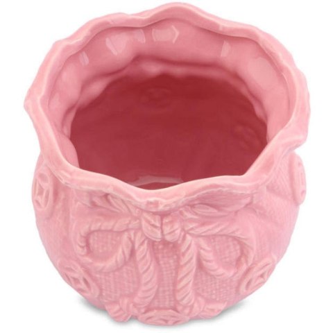 Różowy Ceramiczny Wazonik-Skarbonka w Kształcie Sakiewki