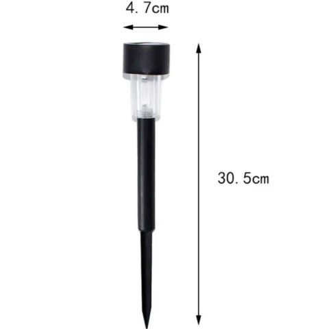 Słoneczny Słupek Oświetleniowy z Czujnikiem Zmierzchu - Biała Dioda LED, 31 cm