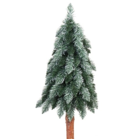 Sztuczna Choinka Marcinek na Naturalnym Pniu - Polski Produkt, Wys. 120 cm, Kolor Zielono-biały, Gotowa do Rozłożenia, Świeża z 
