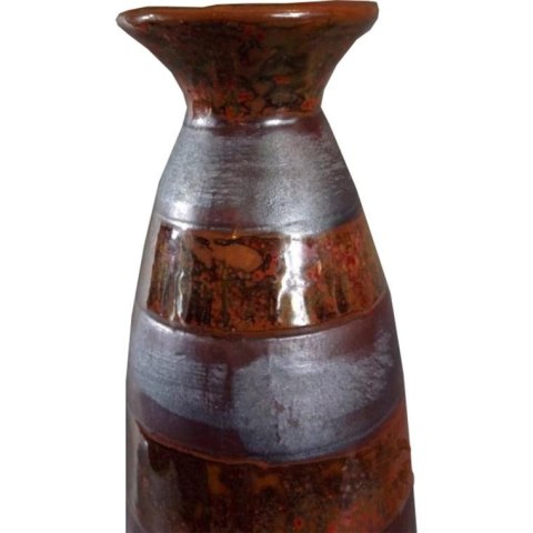 Wazon ceramiczny w kolorze brązowym ciężki w pasy 40x9 cm