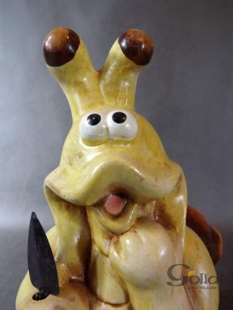 Ceramiczny Ślimak z Łopatką - Zielona Figurka Dekoracyjna