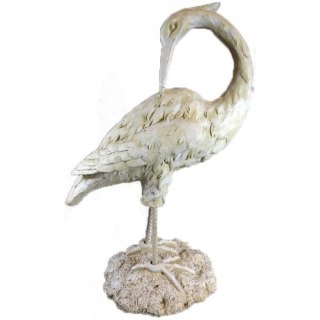 FIGURKA CZAPLA BELLISSIMA, KREMOWA, OGRODOWA, DO SALONU, 80CM, POLIREZYN