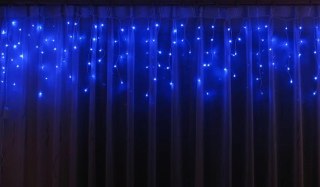 KURTYNA SOPLE 100 LED NIEBIESKA, LUMENSKO, ZEWNĘTRZNA IP44, 4.8M, ŁĄCZONA