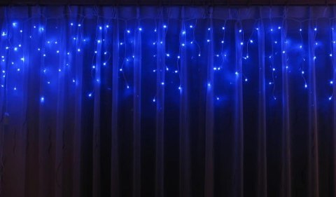 KURTYNA SOPLE 100 LED NIEBIESKA, LUMENSKO, ZEWNĘTRZNA IP44, 4.8M, ŁĄCZONA