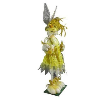 ZAJĄC WIELKANOCNY CHANTAL, SIZALOWY, DUŻY 80CM, ŻÓŁTE JAJKO, DEKORACJA