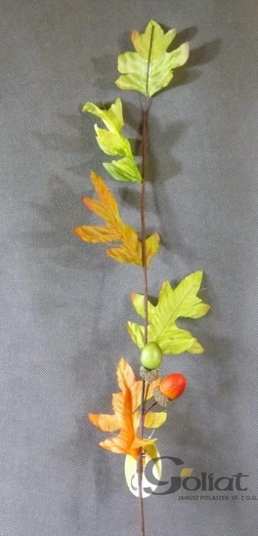 Jesienna gałązka dekoracyjna z żołędziami, 70cm, pomarańczowa