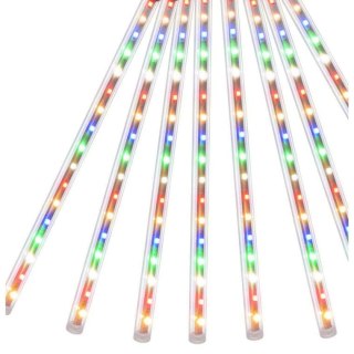 Kolorowe Meteory Świetlne na Zewnątrz - Dekoracyjne Lampy LED 100cm, zestaw 10 sztuk.