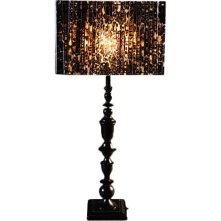 Lampa stojąca -czarna (metal) z czarnym prostokątnym abażurem