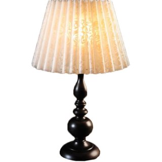Lampa stojąca czarna ze zdobioną nogą i białym plastikowym abażurem