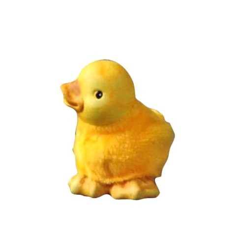 Miniaturka Ceramicznego Kurczaczka z Żółtym Futerkiem
