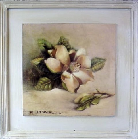 Obraz Magnolia Prawa z Efektem Postarzania 41x41 cm - Część Dwóch Sztukowej Serii