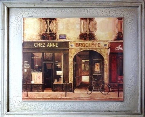 Obraz Vintage Sklepik Paryski 46x56 cm - część serii dwóch obrazów