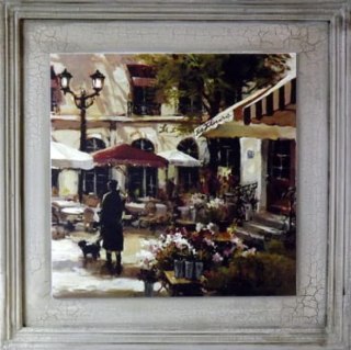 Obraz Vintage Ulica Paryska 38x38 cm - Część Dwuczęściowej Serii