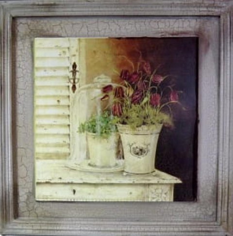 Obraz-kompozycja Kwiatowa Melodia o efekcie postarzania 38 x 38 cm, część 1 z 2