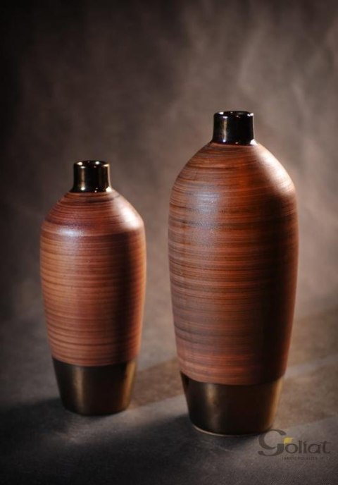 Wazon brązowy wysoki owalny 15x15x35 cm