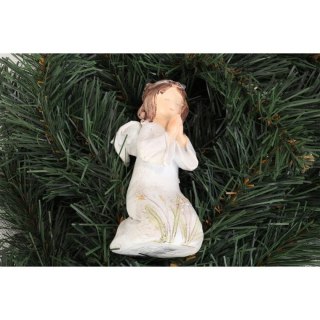 Anioł klęczący biały 11 cm
