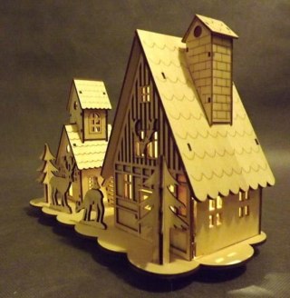 SZOPKA BOŻONARODZENIOWA DREWNIANA LED LUMENHUS, OZDOBA, 20X28X12 CM