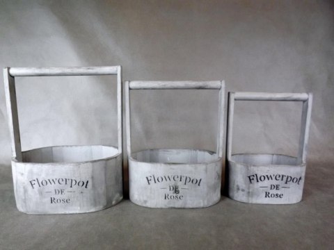 Drewniana szara osłonka z uchwytem 25x18x11 cm