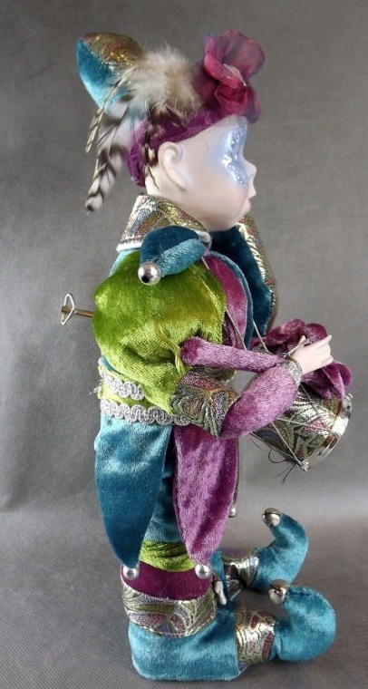 LALKA PIERROT Z POZYTYWKĄ BELLISSIMA, CERAMICZNA, 40CM, DEKORACJA, PREZENT