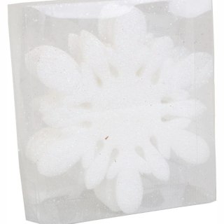 Komplet 6 Opalizujących Piankowych Zawieszek w Kształcie Śnieżynek 11cm w Boksie PVC