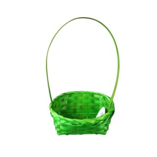 Koszyk prostokątny z pałąkiem w kolorze zielonym 20X16X34 cm