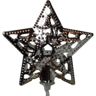 Lampa ozdobna Srebrne Gwiazdki z 20 białymi diodami LED zasilanymi bateriami AA