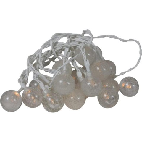 Lampki LED w kształcie kul białe, bateryjne, 20 sztuk, do użytku wewnętrznego